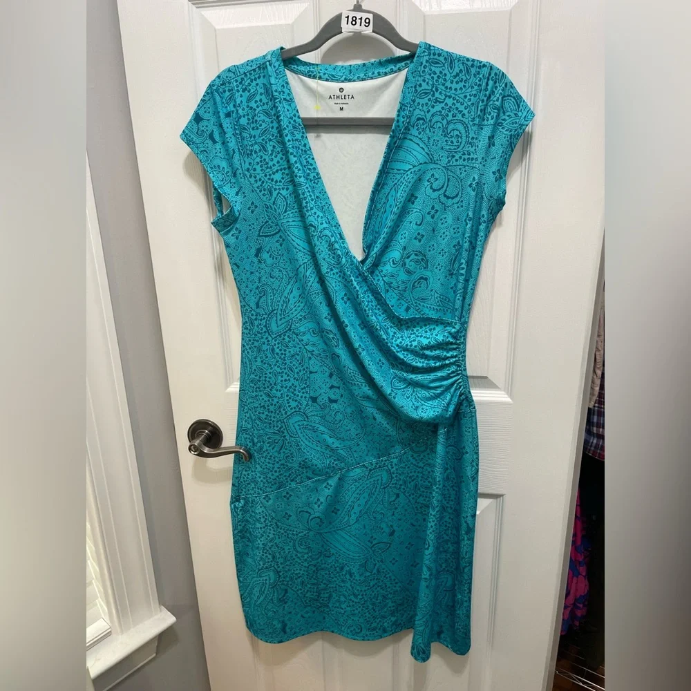 Athleta Asymmetrical Teal Dress - Picture 4 of 13